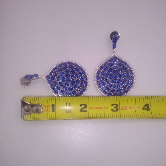 Blue Kyanite Gemstone Dangle Earrings Sterling Silver - Picture 7 of 12